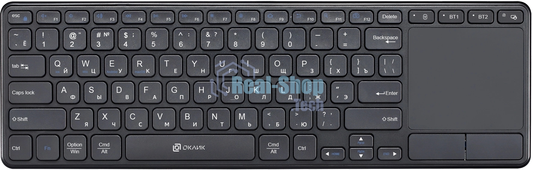 Клавиатура Oklick K614W беспроводная, радиоканал, чёрный