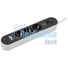 Фильтр сетевой СФ-03К 16А USB A+C 20Вт 1,5м 3х1,5мм2 черный