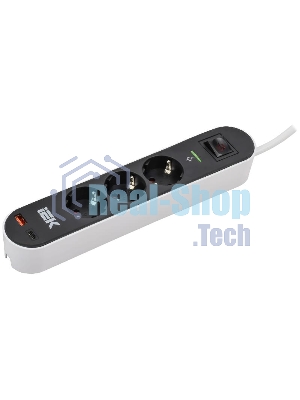 Фильтр сетевой СФ-03К 16А USB A+C 20Вт 1,5м 3х1,5мм2 черный