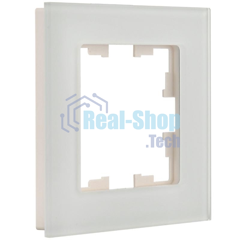 Рамка 1-м РУ-1-2-Бр IEK BRITE DECOR белый матовый, стекло