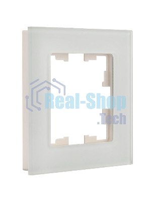Рамка 1-м РУ-1-2-Бр IEK BRITE DECOR белый матовый, стекло
