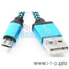 Кабель Gembird USB 2.0 Cablexpert AM/microBM 5P, 1м, нейлоновая оплетка, алюминиевые разъемы, синий, пакет