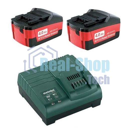 Набор аккумуляторов Metabo в + ЗУ 2 акк 4.0А·ч 18В+ЗУ ASC 30-36