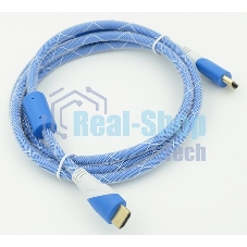 Кабель HDMI Ver.1.4 синий/белый jack HDMI19 (m)/HDMI19 (m) 1.8м феррит.кольца позолоченные контакты