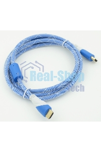 Кабель HDMI Ver.1.4 синий/белый jack HDMI19 (m)/HDMI19 (m) 1.8м феррит.кольца позолоченные контакты