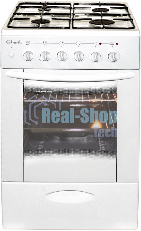 Плита Комбинированная Лысьва ЭГ 404 МС-2у белый (без крышки) реш.чугун