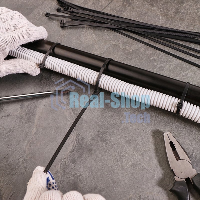 Хомут-стяжка кабельная нейлоновая Rexant 350 x4,8 мм, черная, упаковка 100 шт.