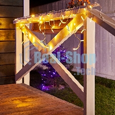 Гирлянда Neon-night Айсикл (бахрома) светодиодный, 1,8 х 0,5 м, белый провод, 230 В, диоды теплый белый, 48 LED