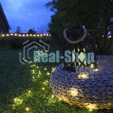 Декоративный фонарь Neon-night на солнечной батарее 14х14х24 см, черный плетеный корпус, теплый белый цвет свечения