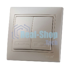 Выключатель 2-кл. СП Мира 10А IP20 жемчуж. белый перламутр LEZARD 701-3030-101