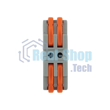 Клемма соединительная многоразовая проходная 2 полюса (0,08-4 мм²), серая (25 шт./уп.) Rexant