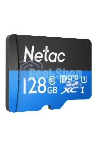 Флеш-Карта NeTac P500 Standard MicroSDXC 128Gb U1/C10 up to 80Mb/s, retail pack card only