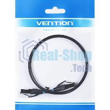 Патч-корд Vention прямой UTP cat.6, RJ45 - 2м. плоский черный