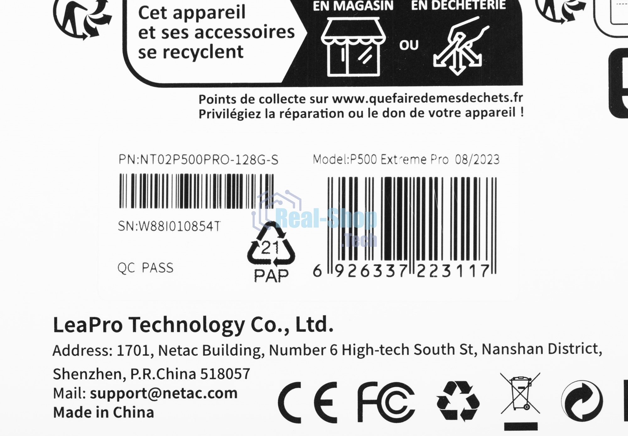 Флеш карта MicroSD card Netac P500 Extreme Pro 128Gb, retail version w/o SD adapter