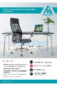 Кресло руководителя Бюрократ CH-607SL TW-01 Neo Black черный, сетка/ткань с подголов. на колес. металл хром