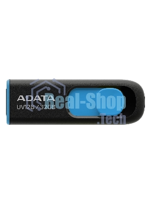 Флешка USB ADATA UV128 (AUV128-32G-RBE), 32Gb, USB 3.0, R/W 100/30, черный/синий
