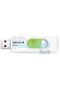Флешка USB ADATA UV320 (AUV320-64G-RWHGN), 64Gb, USB 3.2 Gen1, R/W 100/30, белый/зеленый