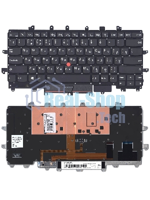 Клавиатура для ноутбука Lenovo ThinkPad X1 Carbon Gen 4 2016 черная без рамки с подсветкой