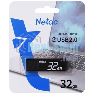 Флешка USB Netac U351 (NT03U351N-032G-20BK), 32Gb, USB 2.0, R/W 25/10, черный