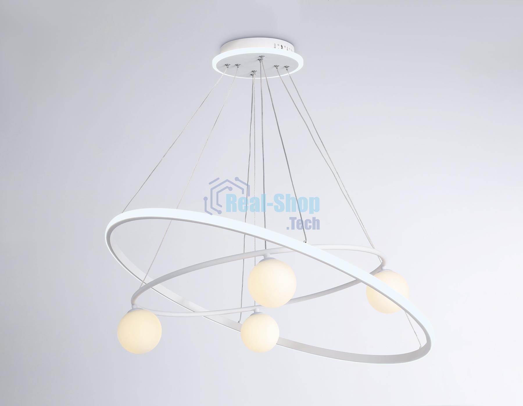 Светильник Ambrella light FL66326/1+4 WH белый 92W 3000K-6400K+G9/4 D800/600*1200 (ПДУ ИК)