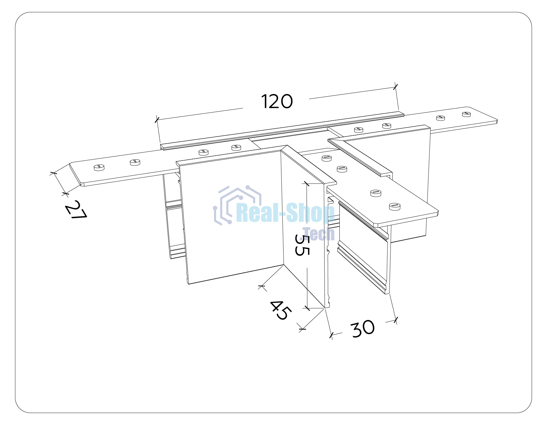 GL1035 WH белый коннектор T-образный для накладного шинопровода Magnetic 220V 105*75*52