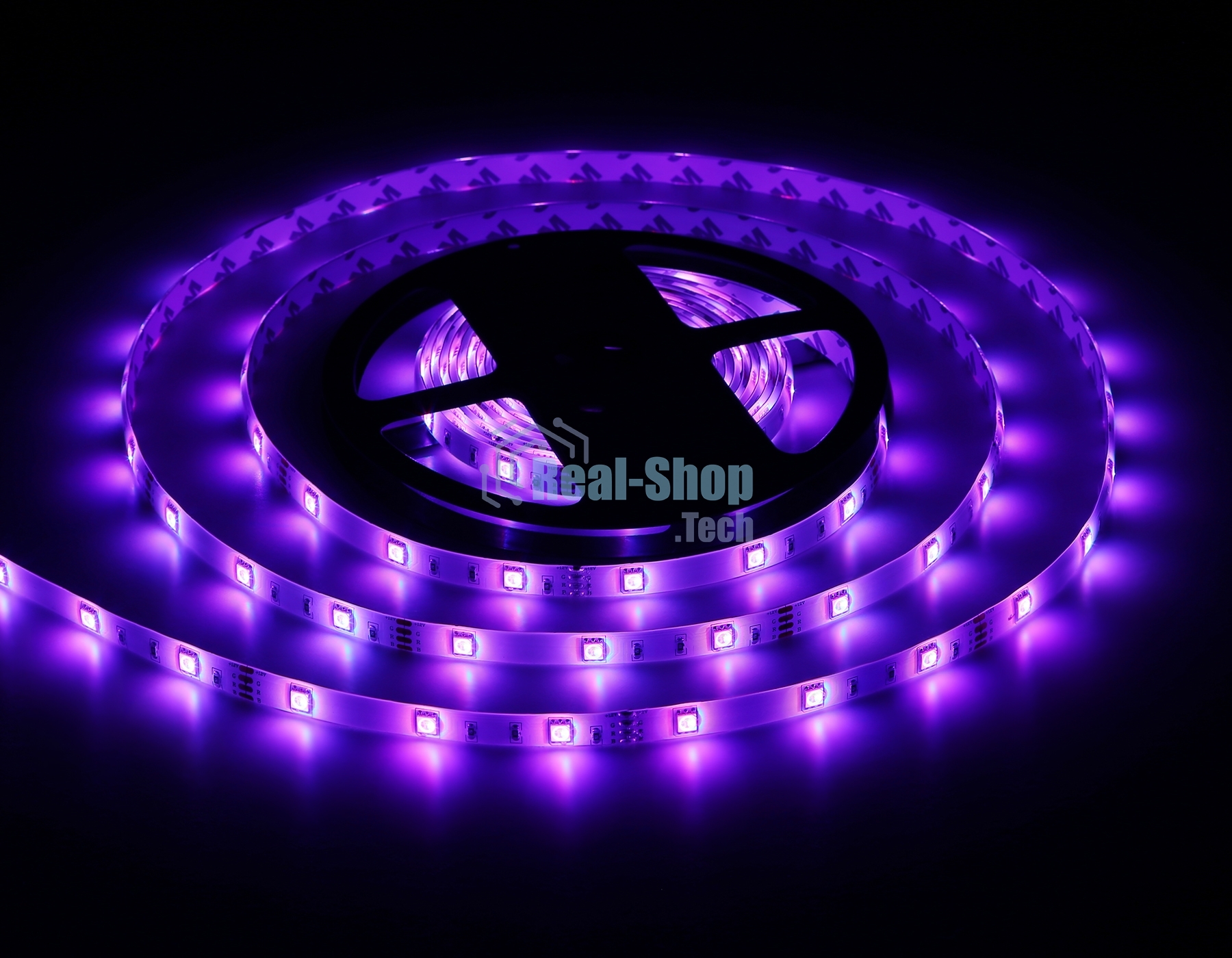 Светодиодная лента Ambrella light GS2301 5050 30Led/ 7.2W m/ 12V IP65 RGB/ 5000*10*2.87mm (4 конт.)