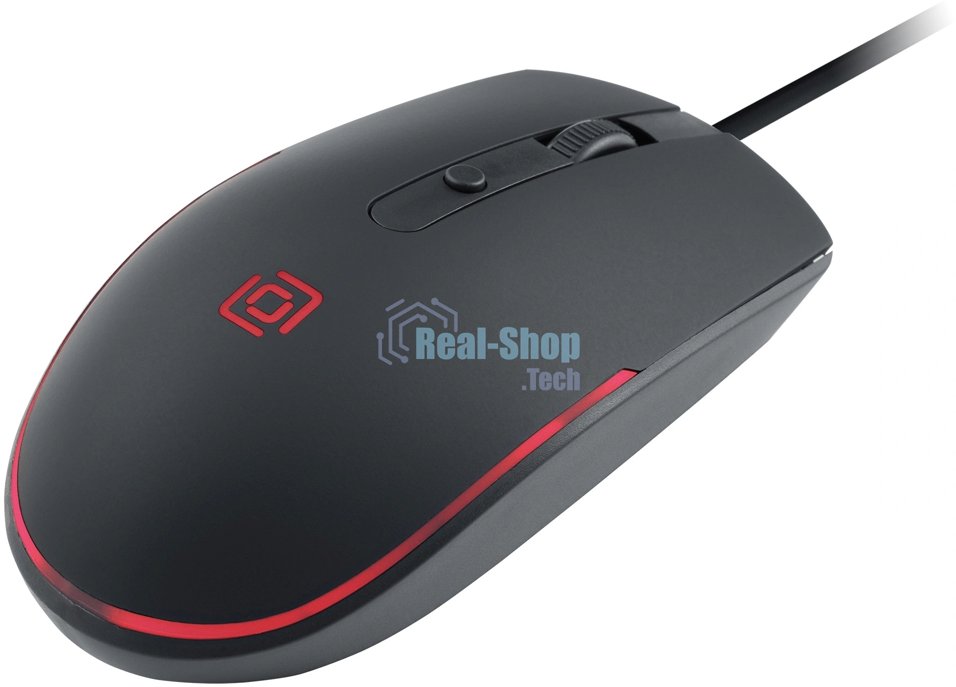 Мышь проводная Oklick 100M черный, 1600 dpi, USB, кнопки - 4