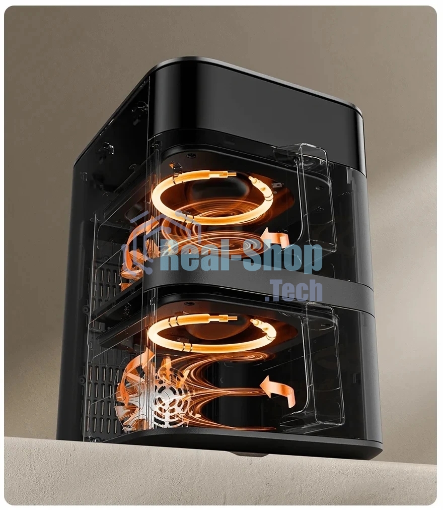 Аэрогриль Xiaomi Dual Zone Air Fryer 12L черный, 2800 Вт, 12 л, сенсор, 14 программ