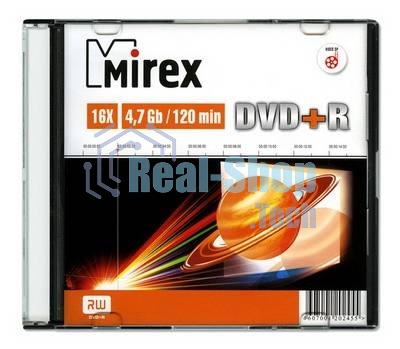 Диск DVD+R Mirex 4.7 Gb, 16x, Slim Case (1), (1/200)