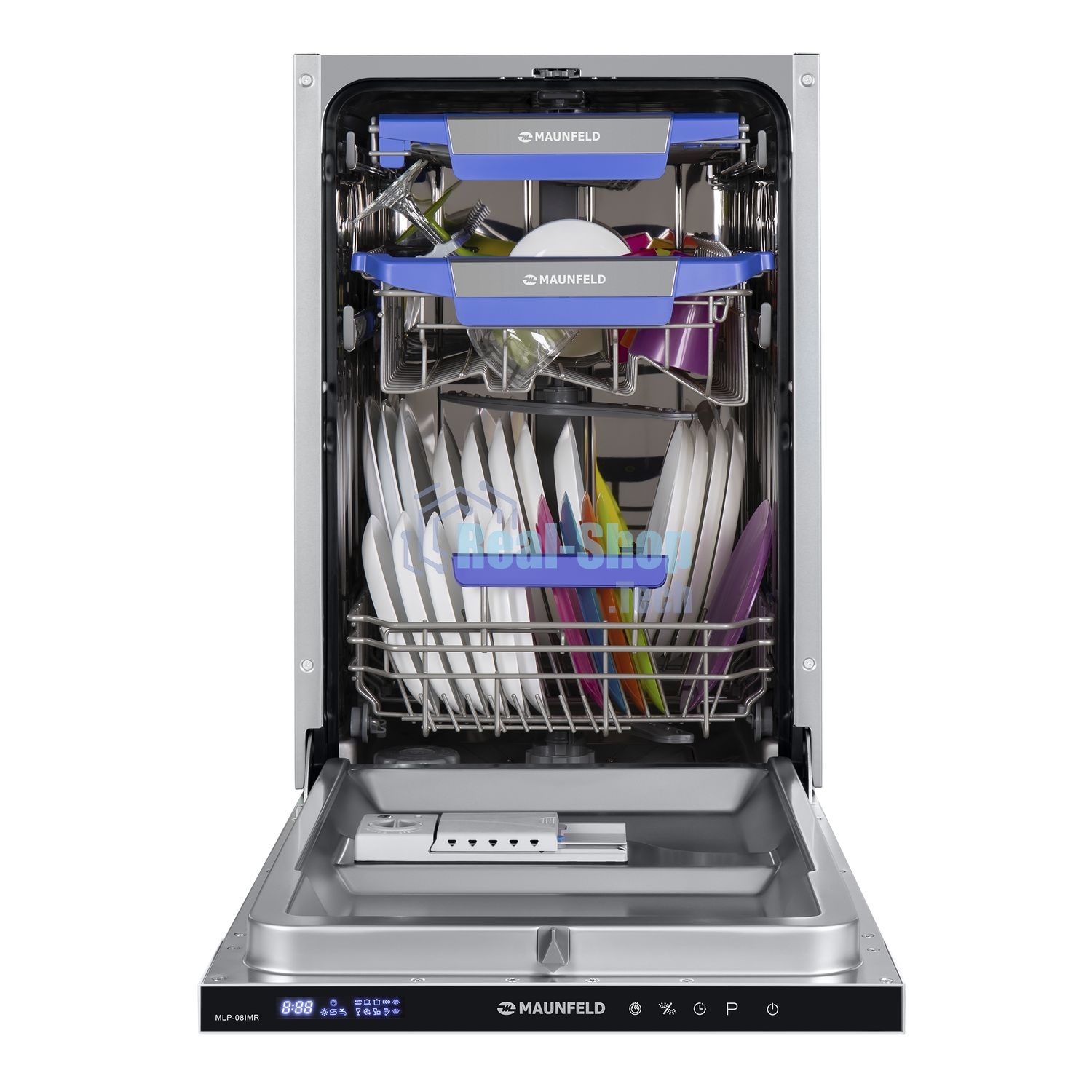 Встраиваемая посудомоечная машина Maunfeld MLP-08IMR, черный, 44.5 см, 10 компл., 47 дБ, класс A++