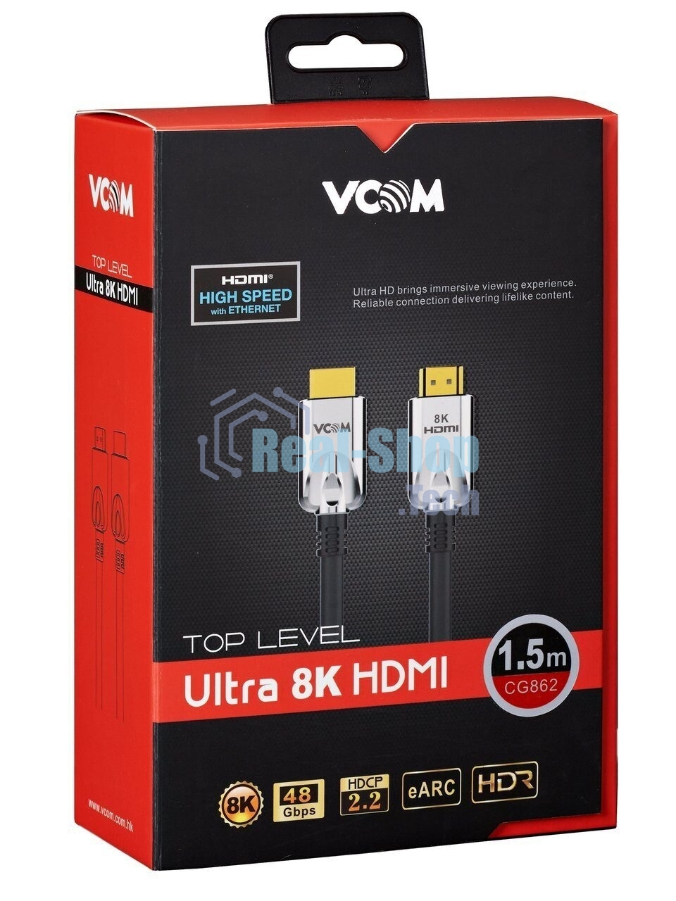 Кабель HDMI 19M/M,ver. 2.1, 8K@60 Hz 1.5m VCOM CG862-1.5M VCOM/TELECOM