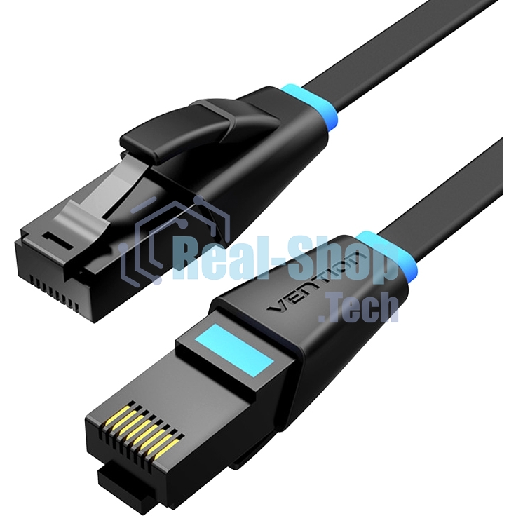 Патч-корд Vention прямой UTP cat.6, RJ45 - 5м. плоский черный