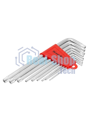 Набор ключей Matrix имбусовых TORX, 9 шт: T10-T50, CrV, удлиненные, сатин.
