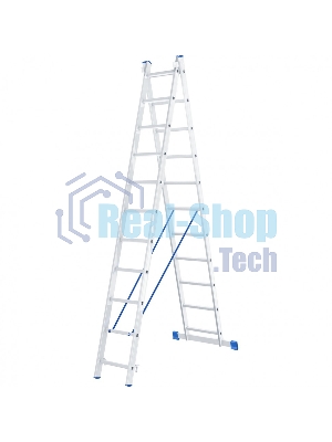 Лестница Сибртех, 2 х 11 ступеней, алюминиевая, двухсекционная