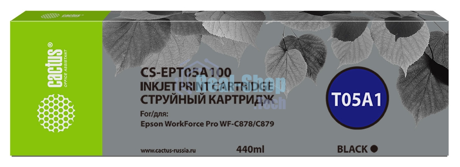 Картридж струйный Cactus CS-EPT05A100 (T05A1) черный (440 мл) для Epson WorkForce Pro WF-C878/C879