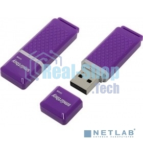 Флешка USB Smartbuy R/W Quartz series Violet (SB32GbQZ-V), 32Gb, USB 2.0, R/W 25/15, фиолетовый