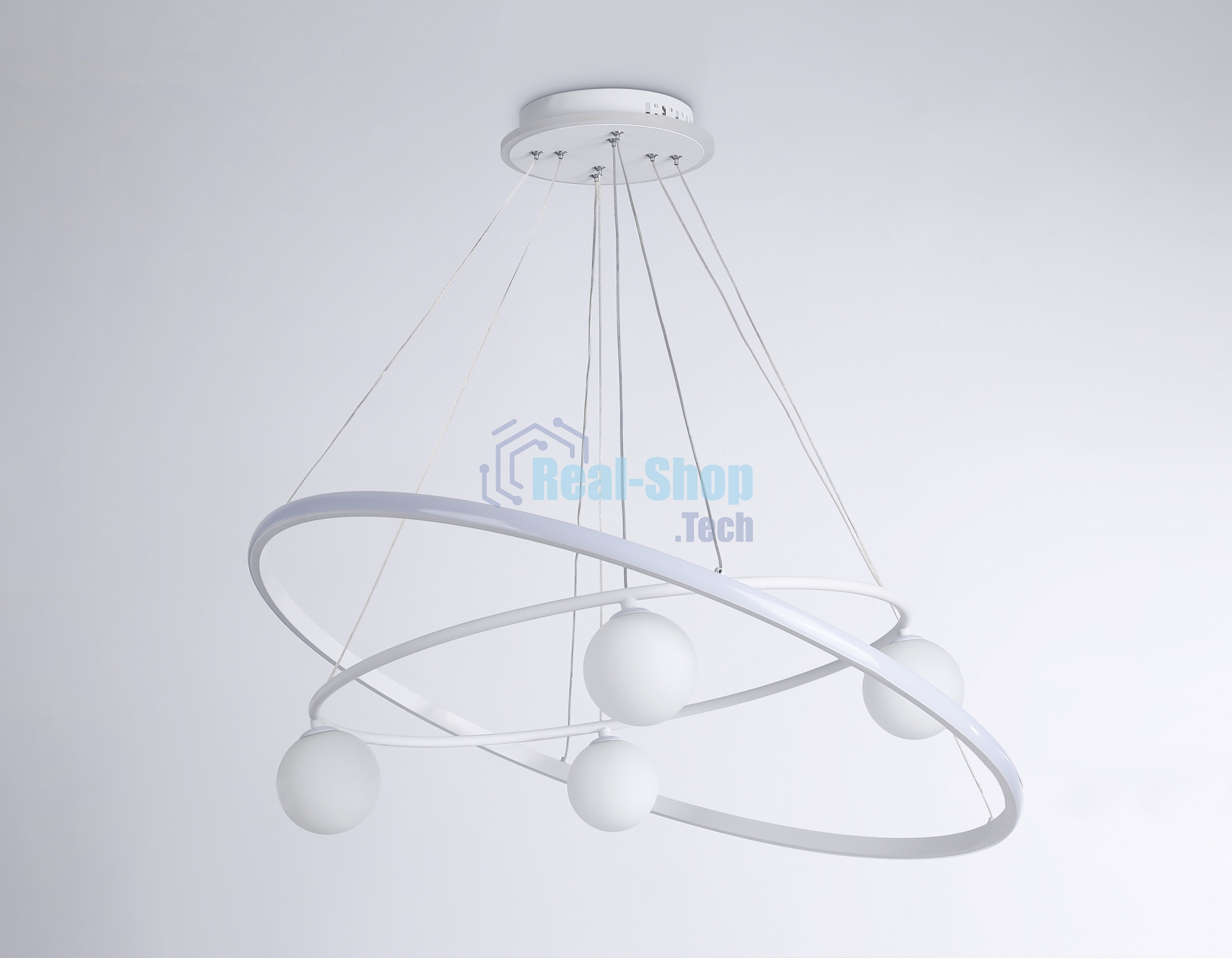 Светильник Ambrella light FL66326/1+4 WH белый 92W 3000K-6400K+G9/4 D800/600*1200 (ПДУ ИК)