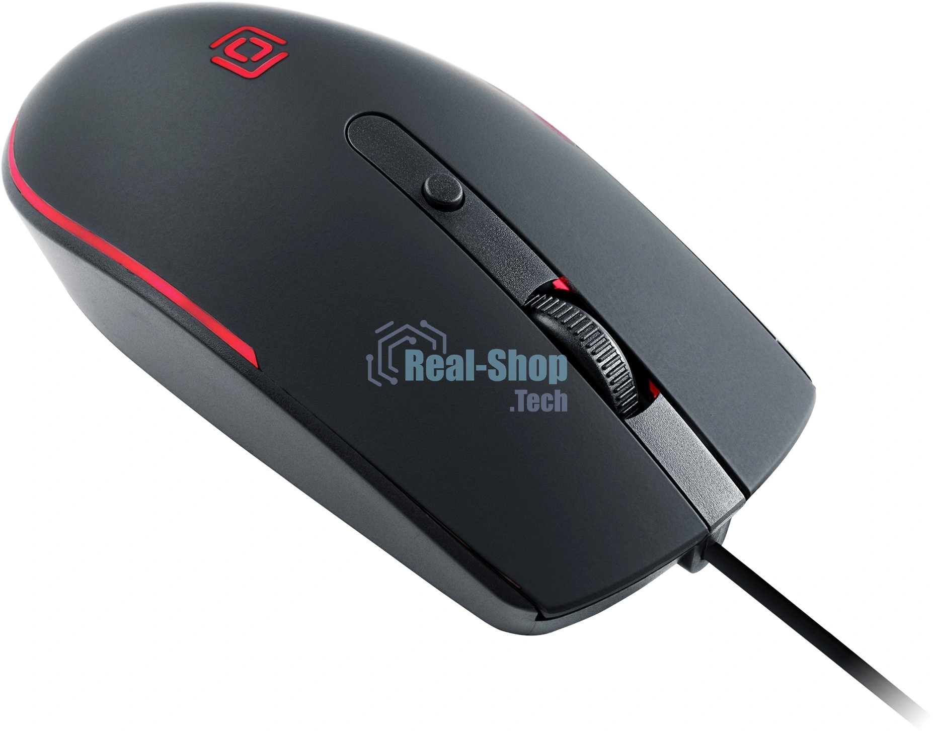 Мышь проводная Oklick 100M черный, 1600 dpi, USB, кнопки - 4