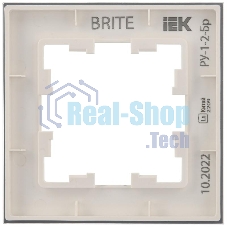 Рамка 1-м РУ-1-2-Бр IEK BRITE DECOR белый матовый, стекло