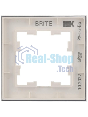 Рамка 1-м РУ-1-2-Бр IEK BRITE DECOR белый матовый, стекло