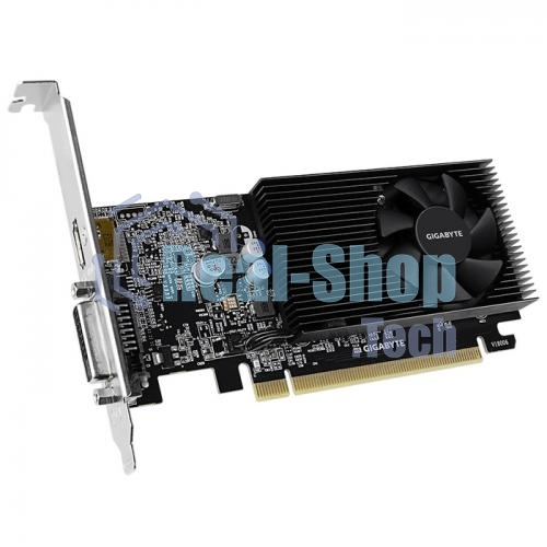 Видеокарта Gigabyte GV-N1030D4-2GL NVidia GeForce GT 1030, 2Gb DDR4/64-bit, PCI-Ex16 3.0, DVI-Dx1, HDMI2.0bx1, LP, 2-slot cooler, Retail