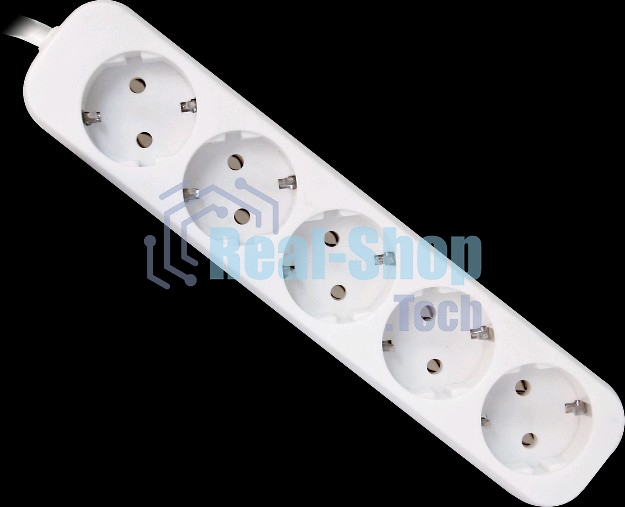 Удлинитель Defender E530 белый 3.0 м, 5 розеток 