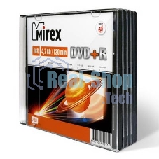 Диск DVD+R Mirex 4.7 Gb, 16x, Slim Case (5), (5/200)