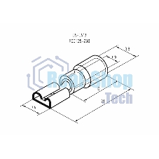 Клемма плоская Rexant изолированная гнездо 7.4 мм 0.5-1.5 мм² (РПи-м 1.5-(6.3)/РПИм 1,25-250)