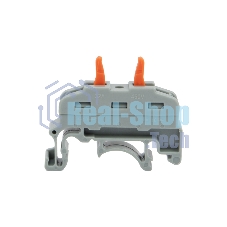 Клемма соединительная Rexant многоразовая проходная 1 полюс с креплением на DIN-рейку (0,08-4 мм²), серая (25 шт./уп.)