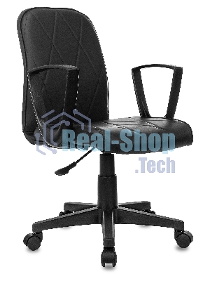 Кресло Бюрократ CH-327 черный, экокожа, 120 кг, механизм качания