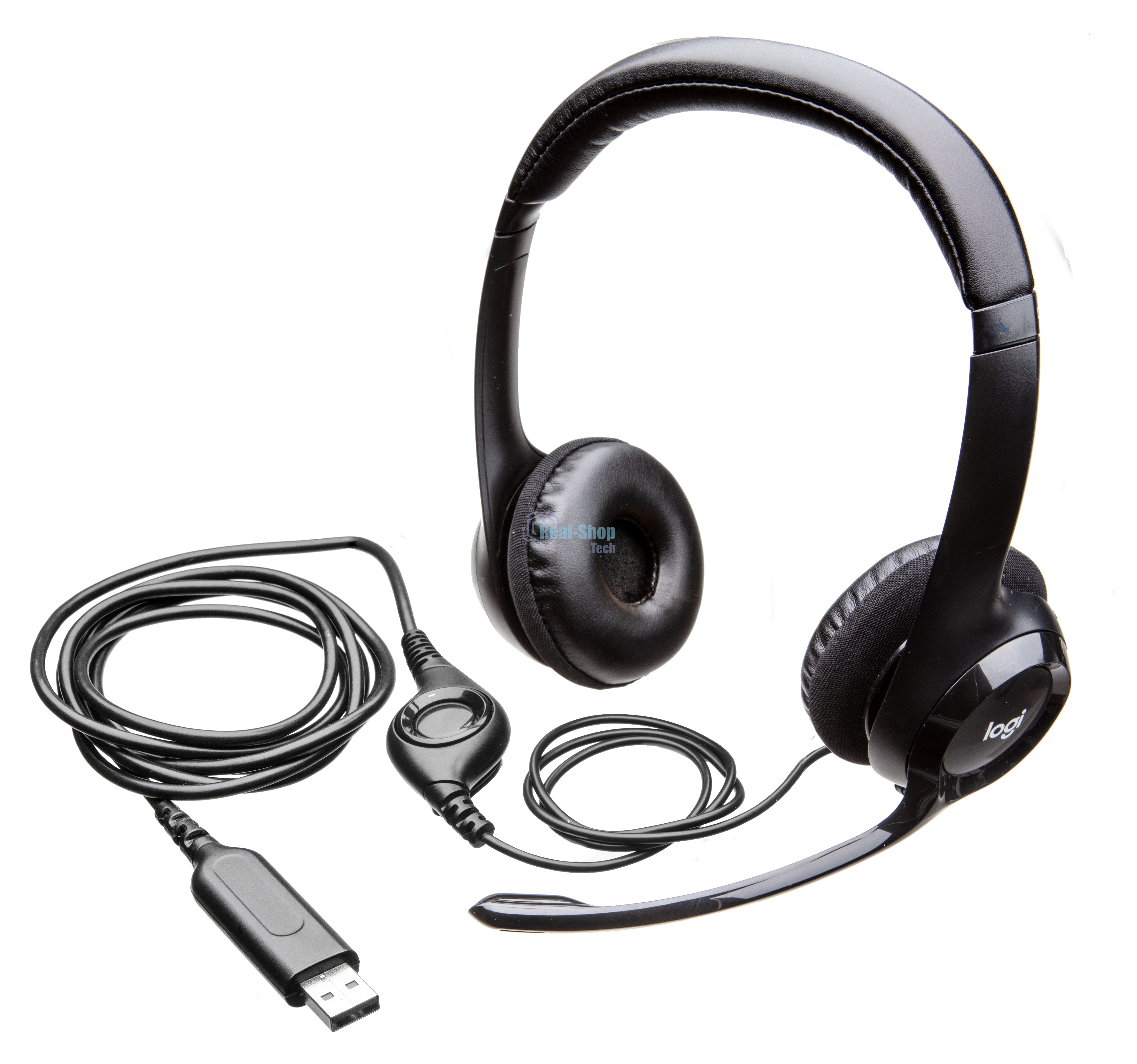 Гарнитура проводная Logitech Headset Logitech H390 USB черный