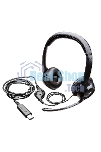 Гарнитура проводная Logitech Headset Logitech H390 USB черный