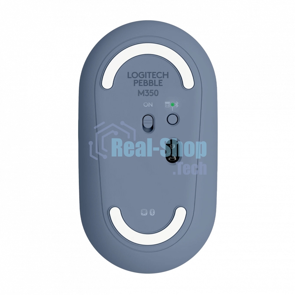 Мышь беспроводная Logitech Pebble M350 синий, 1000 dpi, радиоканал, Bluetooth, USB, кнопки - 3