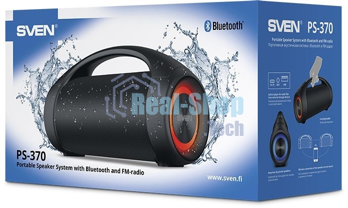 Колонка портативная Sven АС PS-370 черный 40W 2.0 BT